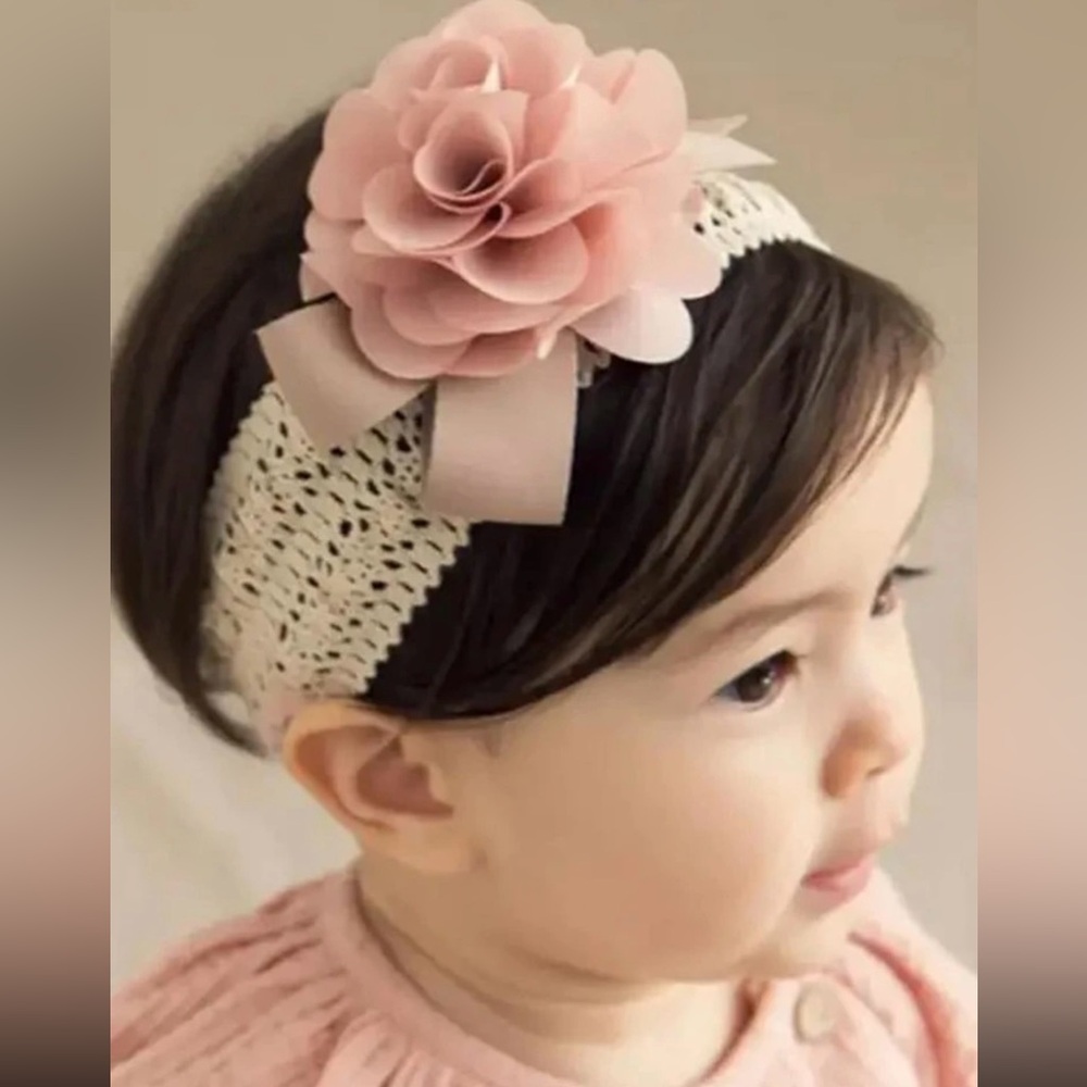 🆕1pc Pink Flower Decor Headband For Girls 
One Size